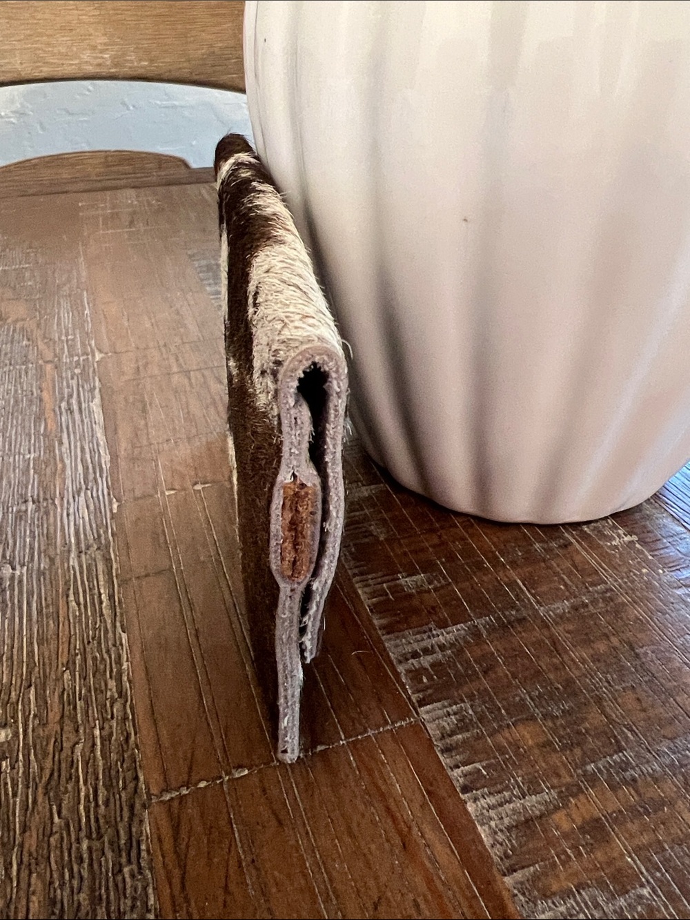 Cowhide Hair-on Leather  Wallet - Brown & White - Picture 3 of 8